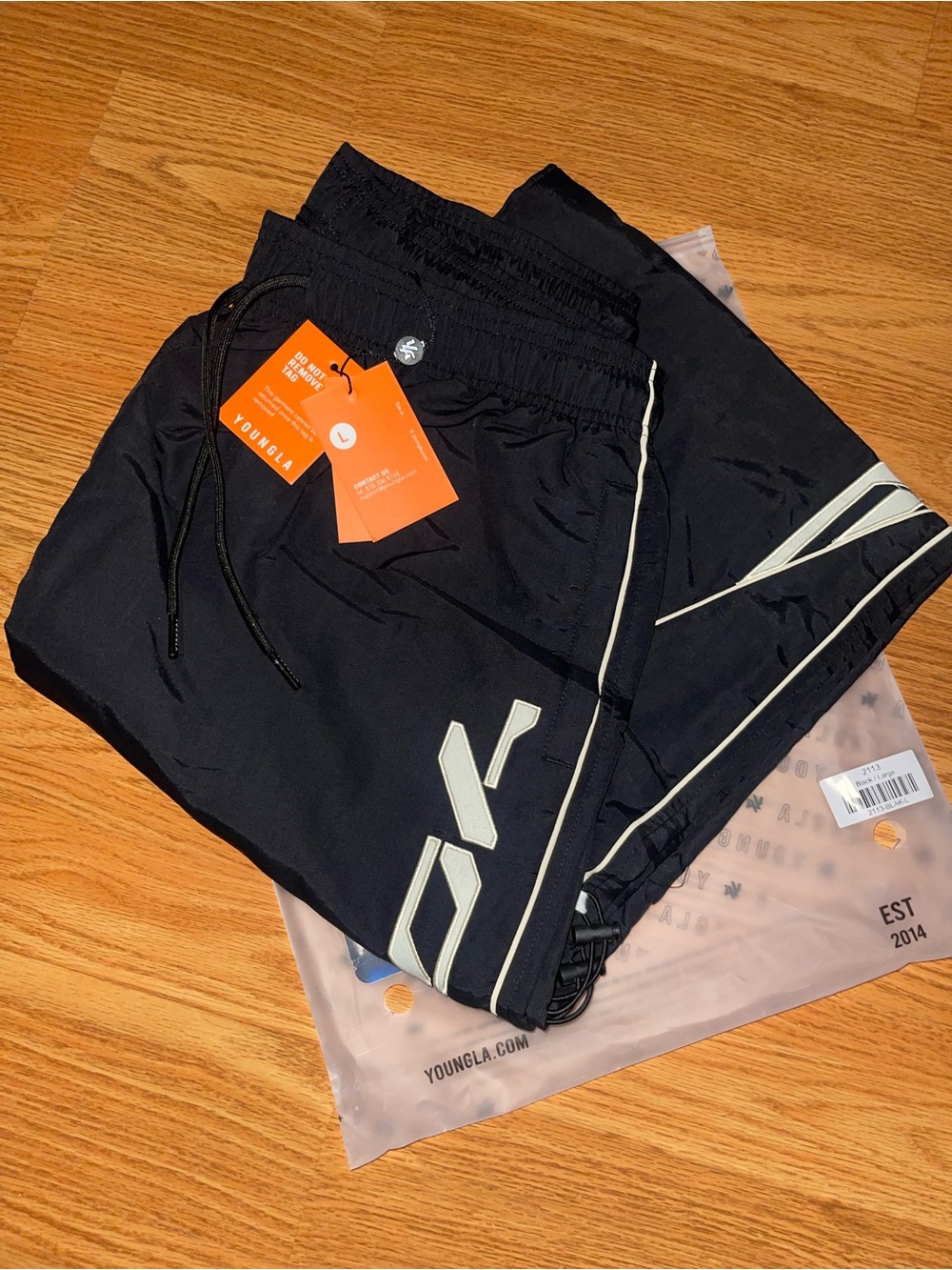 YoungLA foundation black track pants NWT size large